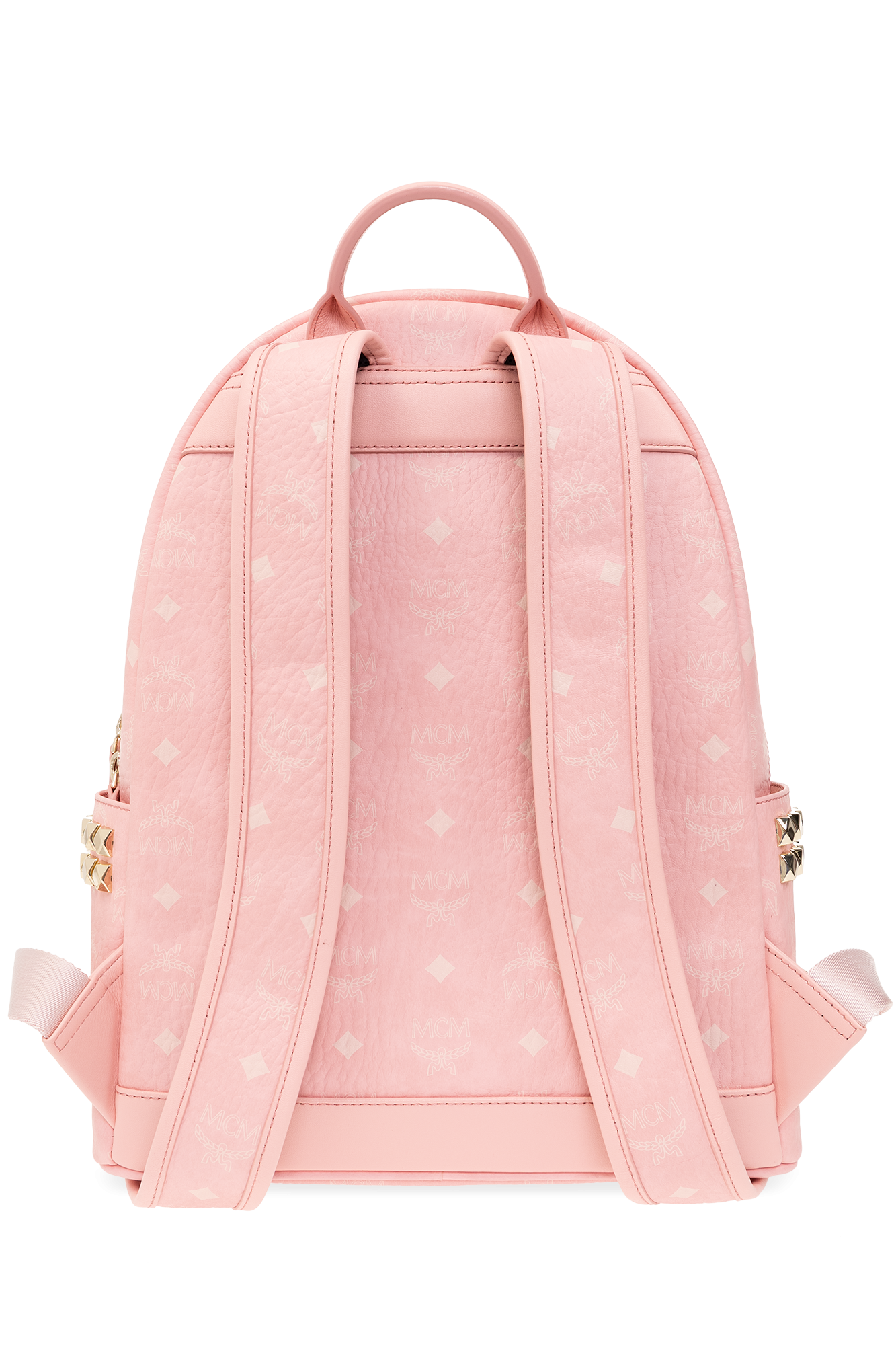 Mcm small pink outlet backpack